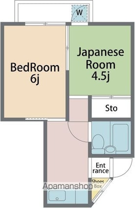 コーポ明[2K/32.3m2]の間取図