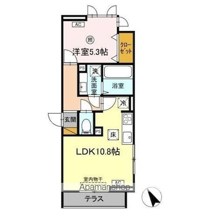 Ｓｅｒｅｎｖｉｔａ　ｗｅｓｔ（セレウィータ　ウェスト）[1LDK/40.84m2]の間取図