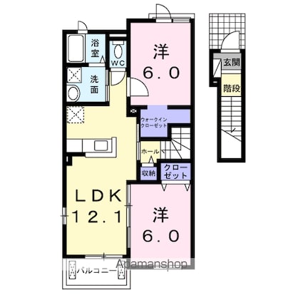 セレノ・アイ[2LDK/58.21m2]の間取図