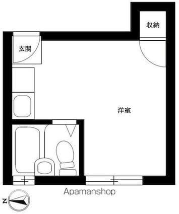 ルーブル羽沢[1R/19m2]の間取図