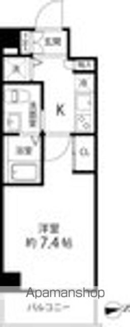 蓮根レジデンス[1K/24.6m2]の間取図