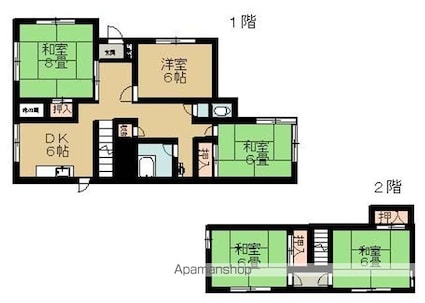 石井町３丁目４－３８貸家[5DK/97.35m2]の間取図