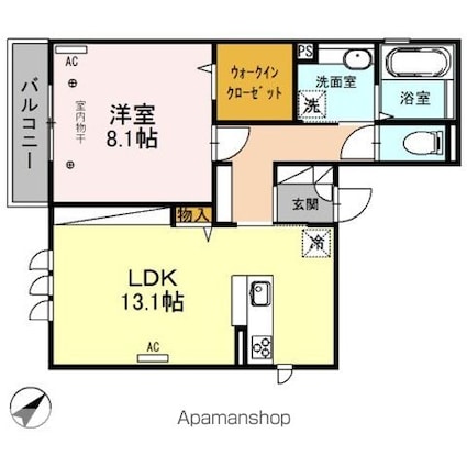 ウィルコート[1LDK/54.72m2]の間取図