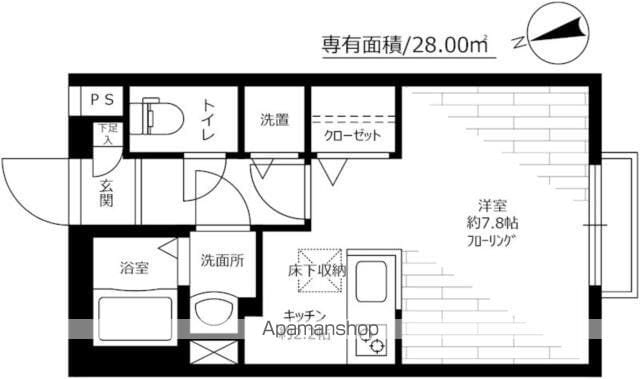 東京都世田谷区代田３丁目[1R/28m2]の間取図