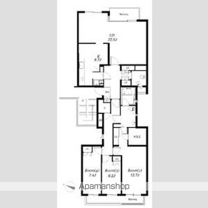 世田谷野毛レジデンス[3SLDK/141.83m2]の間取図