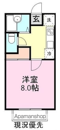 コーポスカイラーク[1K/24.6m2]の間取図