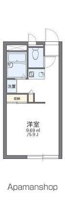 レオパレスリヴェール[1K/20.28m2]の間取図