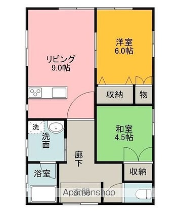 戒田貸家Ⅱ[2LDK/49.35m2]の間取図