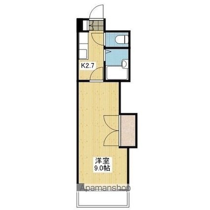ブラウンハイム[1K/25.66m2]の間取図