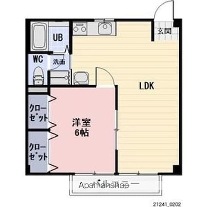 ファミーユ新村Ａ[1LDK/40.57m2]の間取図