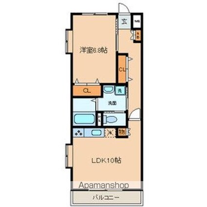 あるふぁⅠ[1LDK/44.61m2]の間取図