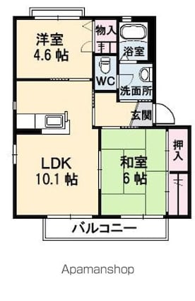 シャーメゾンＪＩＮＮＯ[2LDK/50.04m2]の間取図