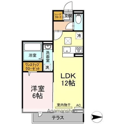 東京都杉並区井草３丁目[1LDK/42.66m2]の間取図