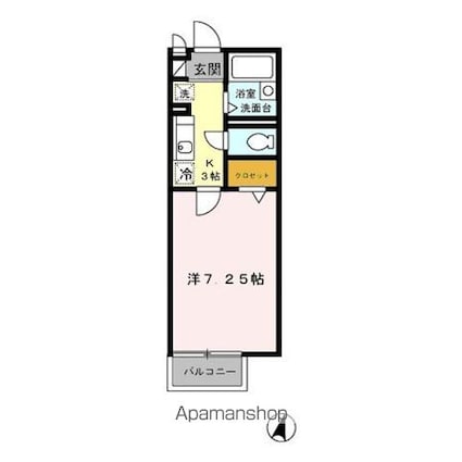マローネ[1K/22.6m2]の間取図