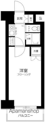 グローリア初穂桜台Ⅱ[1K/19.17m2]の間取図