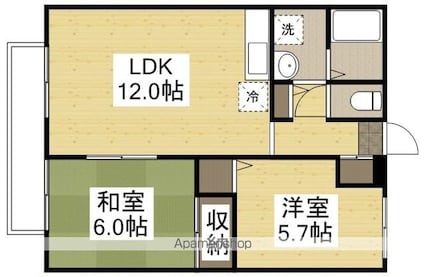 フォブールセラフィーⅢ[2LDK/52.17m2]の間取図