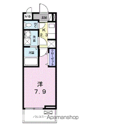 プラシード[1K/26.72m2]の間取図