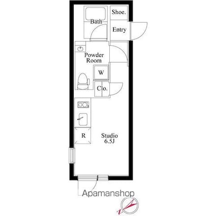 ＰＡＳＥＯ市谷台町Ⅱ[1R/18.75m2]の間取図