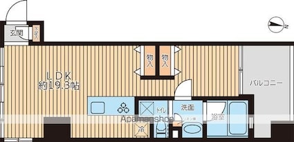 プライマルフロント錦糸町[1R/40.45m2]の間取図