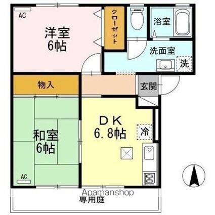 セジュール老松[2DK/48.02m2]の間取図