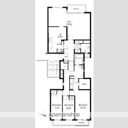 世田谷野毛レジデンス[3SLDK/141.83m2]の間取図