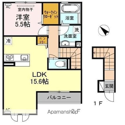ステラ[1LDK/56.36m2]の間取図