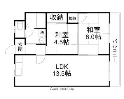 コーポ衣川[2LDK/51.03m2]の間取図