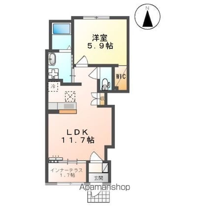 アレーズ２５[1LDK/43.24m2]の間取図
