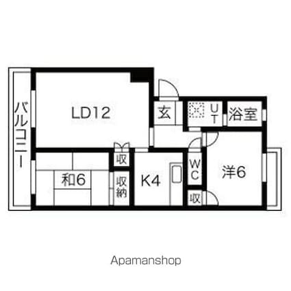 花ノ木パークハイツ[2LDK/60.7m2]の間取図