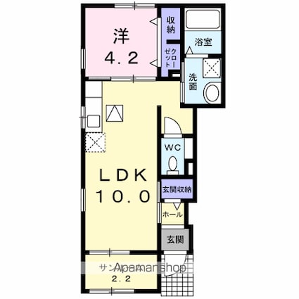 ノワイエ[1LDK/41.48m2]の間取図