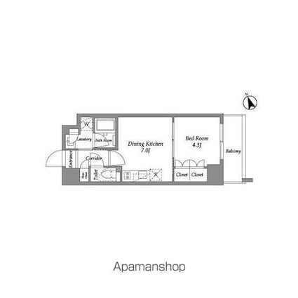 ＥＮｅｔｉａｌ代官山[1DK/30.18m2]の間取図