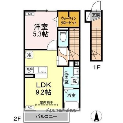 ハルモニア[1LDK/41.72m2]の間取図