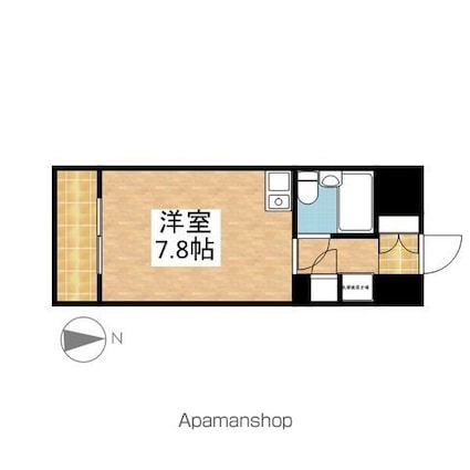 Ｋｏｍｏｄｏｋａｓａ　Ｍｉｗａ[1R/20.52m2]の間取図