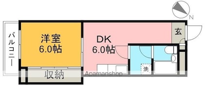 ドルフ高須[1DK/26.4m2]の間取図