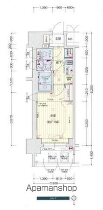 プレサンス桜通ベルノ[1K/24.19m2]の間取図