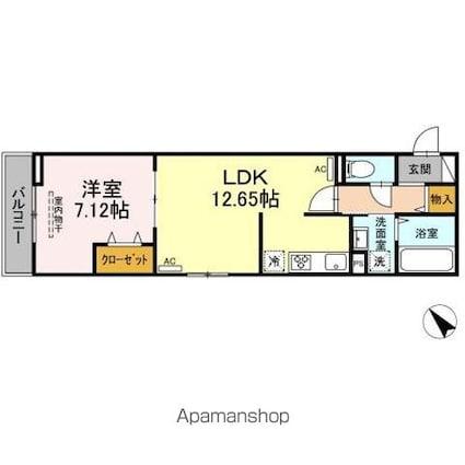 セレスティア西台Ａ[1LDK/47.03m2]の間取図