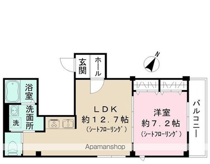 メゾン・ド・コール[1LDK/45.22m2]の間取図