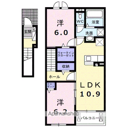 シャルマンⅤ[2LDK/58.6m2]の間取図