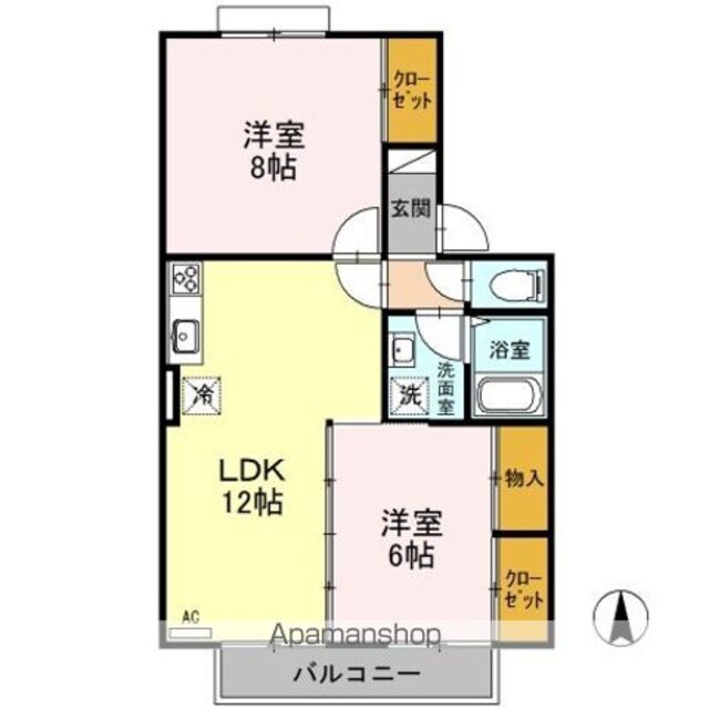 ハイツ・サンブライト[3DK/57.63m2]の間取図