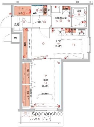 東京都杉並区井草２丁目[1LDK/41.29m2]の間取図