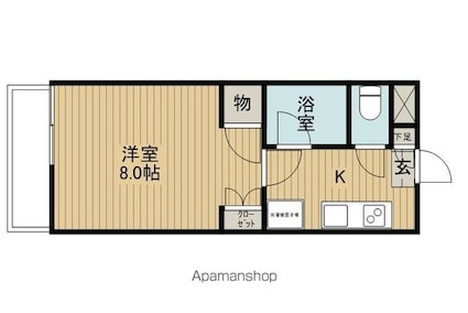 ＦＬＡＴＳ　ＭＡＲＵＩＣＨＩ[1K/25.54m2]の間取図