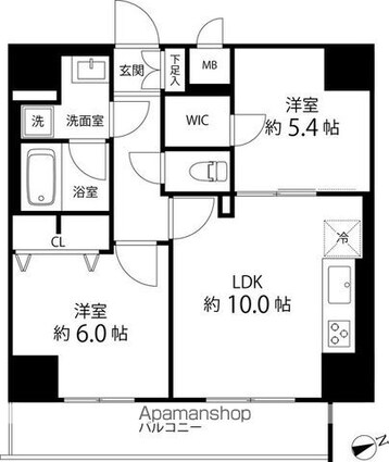 ＳＡＩＯＮ町屋[2LDK/50.23m2]の間取図