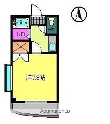 キャンパス中央[1K/22.05m2]の間取図