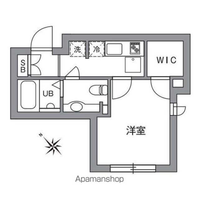 エクセル・ワン高田馬場[1K/24.78m2]の間取図