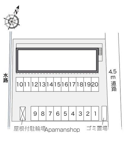 レオパレス住吉ヒルズ[1K/22.35m2]の配置図