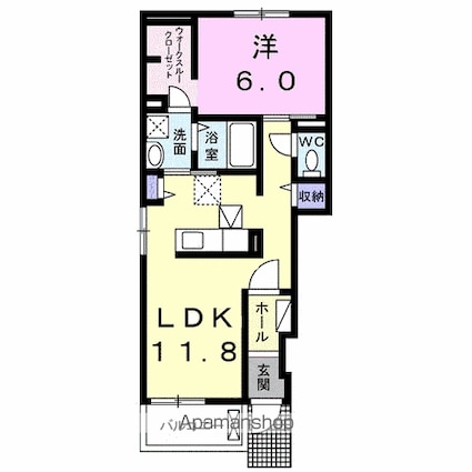 ドリーム坂本Ⅰ[1LDK/45.33m2]の間取図
