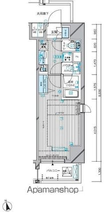 メインステージ西荻窪駅前ソレイユ[1K/25.6m2]の間取図
