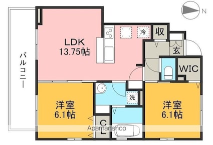 ヴィラ　タートル[2LDK/59.94m2]の間取図