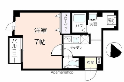カーサ・ドルチェ[1K/26.24m2]の間取図