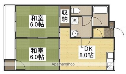 コーポサンシャイン[2DK/46m2]の間取図
